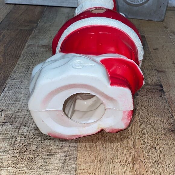 Vintage Empire Blow Mold Santa Claus 1968 Christmas Decor 13" Tall. - Picture 4 of 10